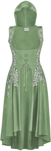 Tauriel Maxi Overdress Limited Edition Spring Basil Silver Embroidery