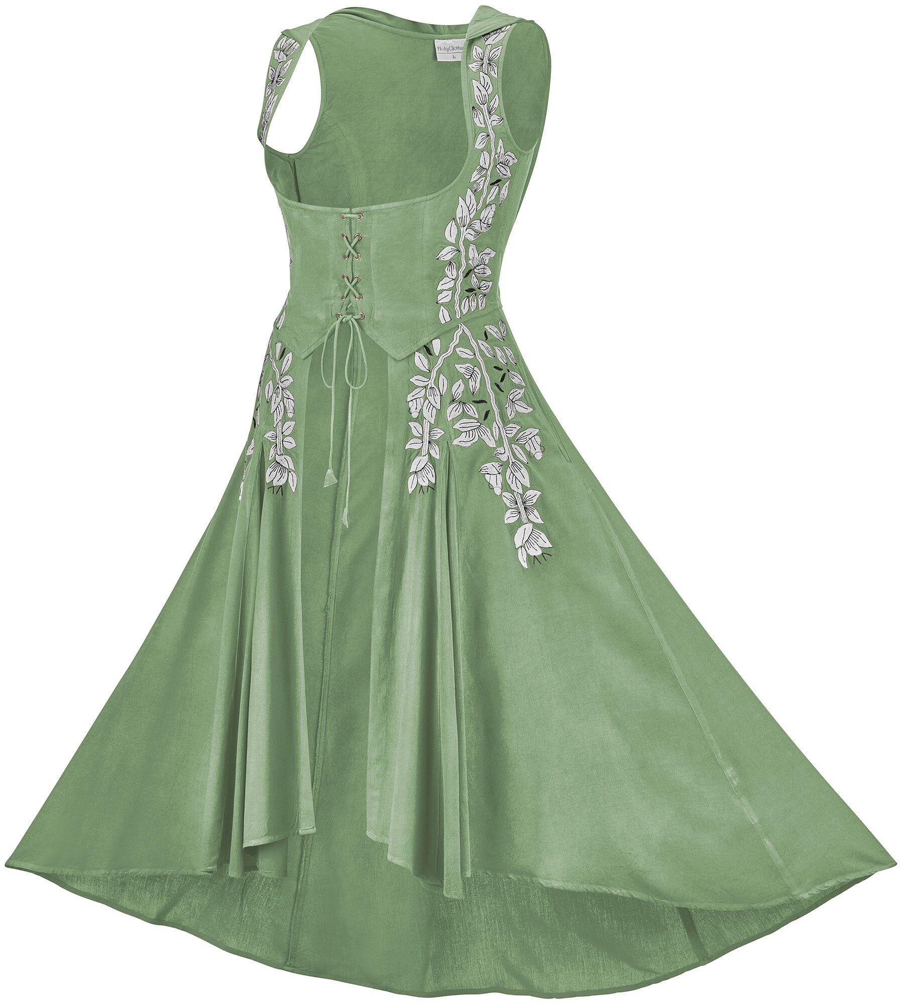 Tauriel Maxi Overdress Limited Edition Spring Basil Silver Embroidery