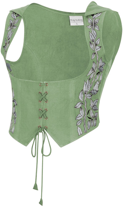 Tauriel Top Limited Edition Spring Basil Silver Embroidery