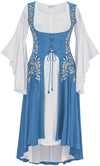 Tauriel Maxi Set Limited Edition Aegean Blue Silver Embroidery